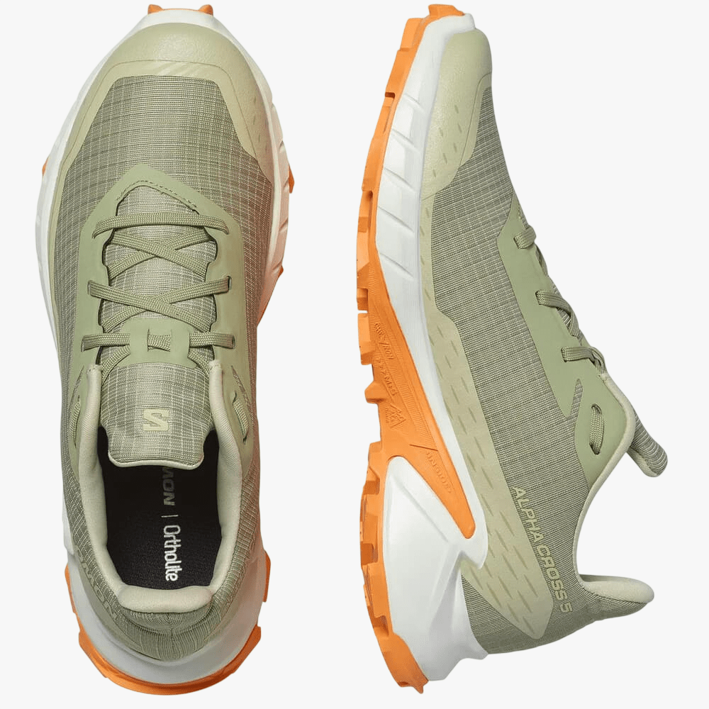 Salomon Womens Alphacross 5 Trail Sneaker Tea Icicle Papaya | Salomon