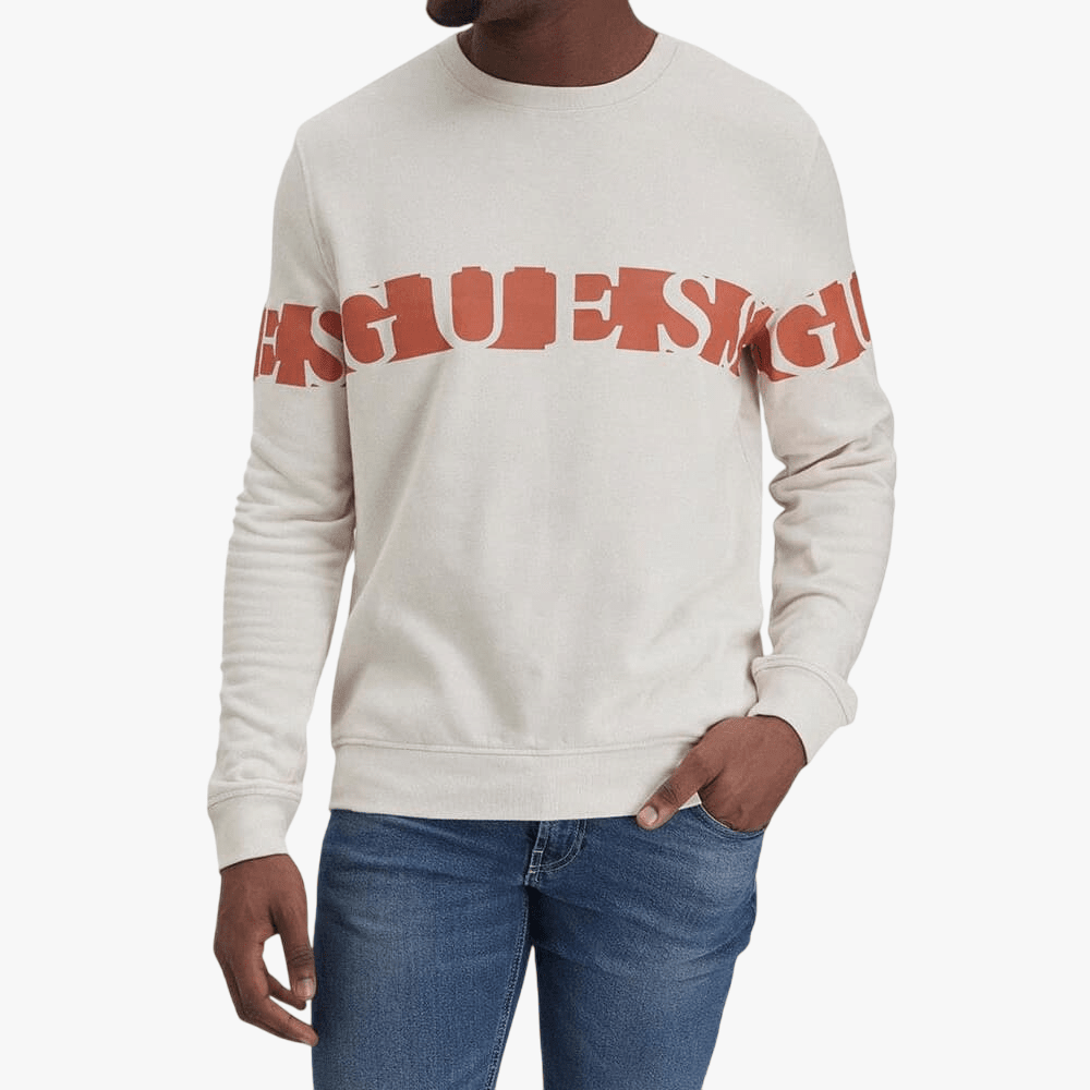 Guess Mens Maverick Fleece Sweater Beige | Guess