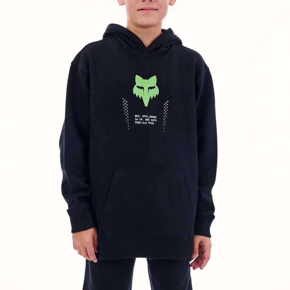 Fox Boys Shield Pull Over Hoodie Black | Fox