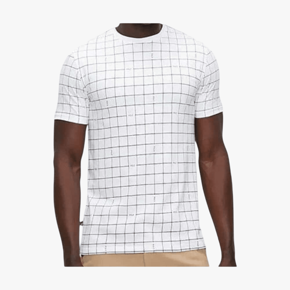 Polo Mens Printed Grid Short Sleeve Tee White | Polo