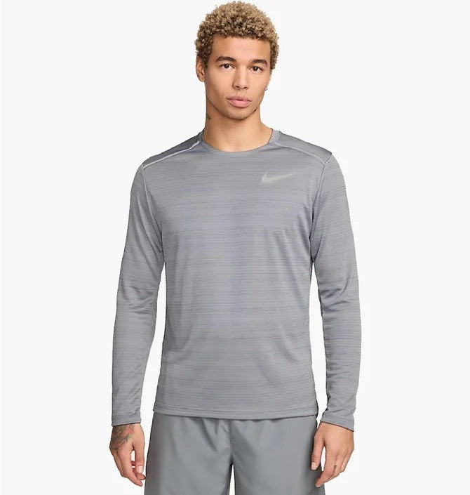 Nike Mens Df Miller Tech Long Sleeve Tee Grey