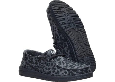 Hey Dude Womens Wendy Stretch Jersey Leopard Charcoal | Hey Dude