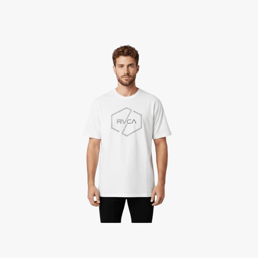Rvca Mens Pin Hex Short Sleeve Tee White | Rvca