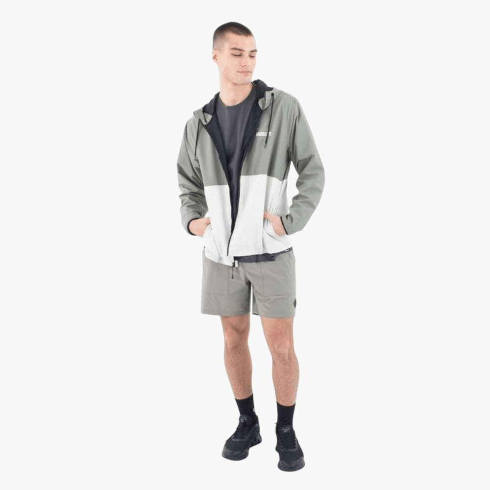 Hurley Mens Pismo Full Zip Windbraker Jacket Army Hurley