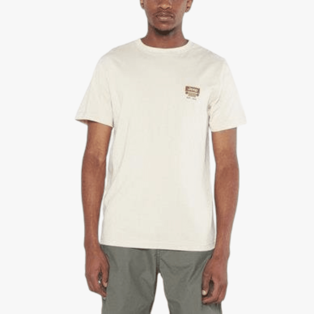 Jeep Mens Ess Organic Cotton Logo High Square Short Sleeve Tee Khaki | Jeep