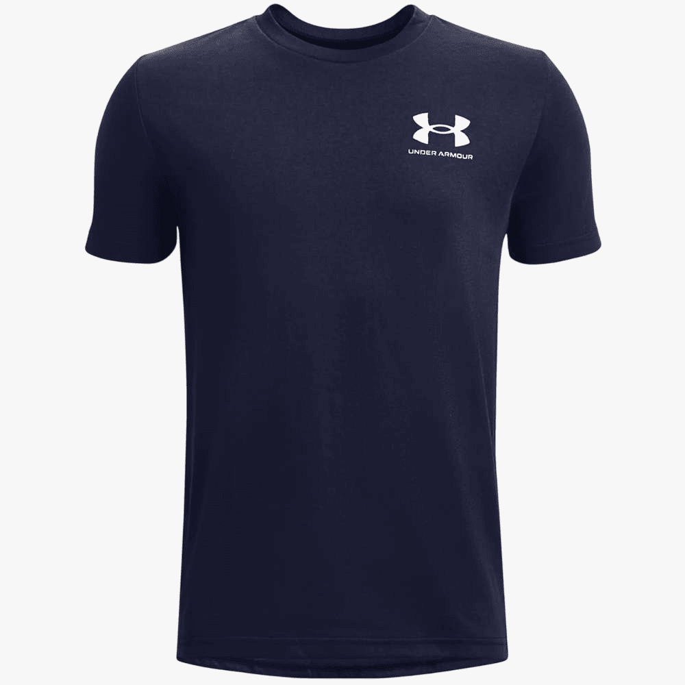 Under Armour Boys Sportstyle Left Chest Short Sleeve Tee 410 Navy | Under Armour
