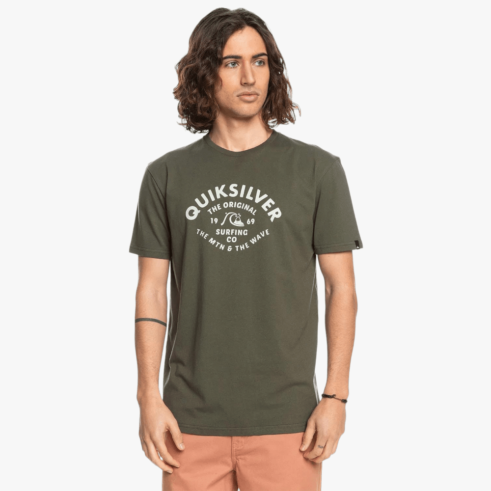 Quiksilver Mens Script Talk Front Short Sleeve Tee Grape Leaf | Quiksilver