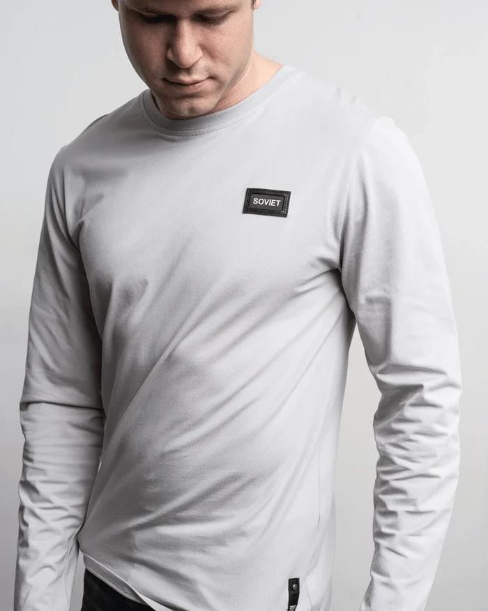 Soviet Mens Kobi Long Sleeve Tee Light Grey | Soviet