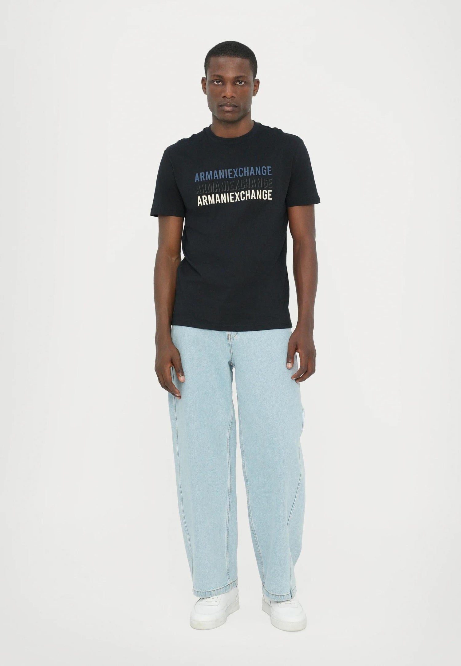 Armani Exchange Print Tee Deep Navy | Emporio Armani