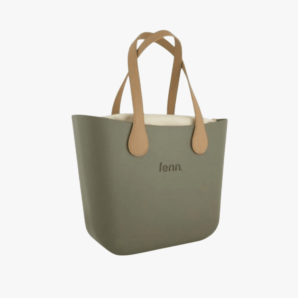 Fenn Original Watercress Handbag Beige Inner Gold Zip Light Tan Handle | Fenn