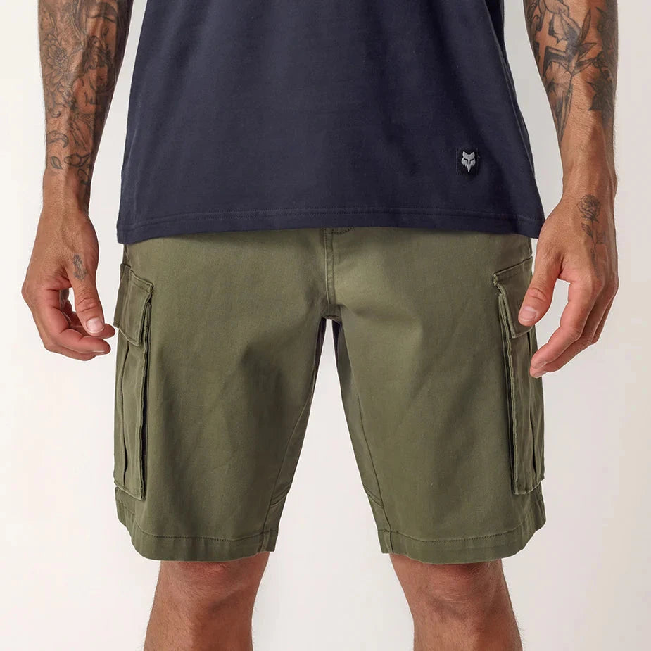Fox Mens Slambozo 2.0 Cotton Canvas Walkshorts Olive Green | Fox
