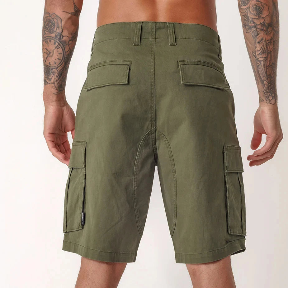 Fox Mens Slambozo 2.0 Cotton Canvas Walkshorts Olive Green | Fox