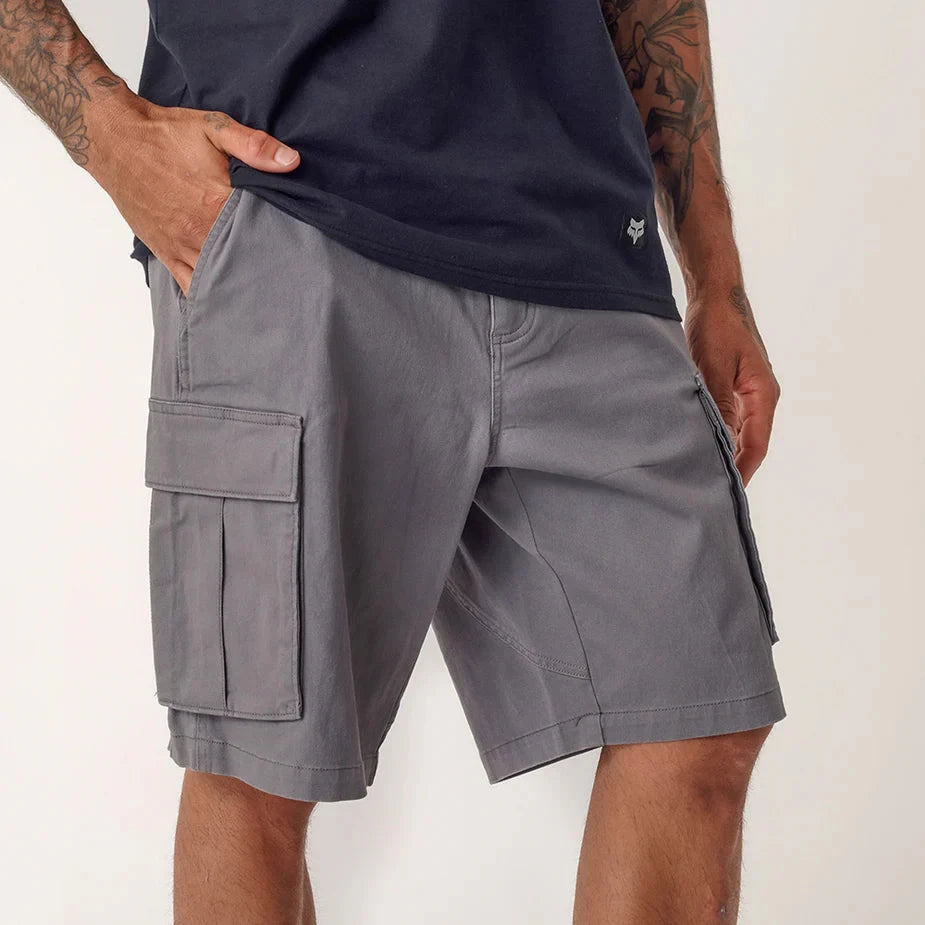 Fox Mens Slambozo 2.0 Cotton Canvas Walkshorts Pewter | Fox