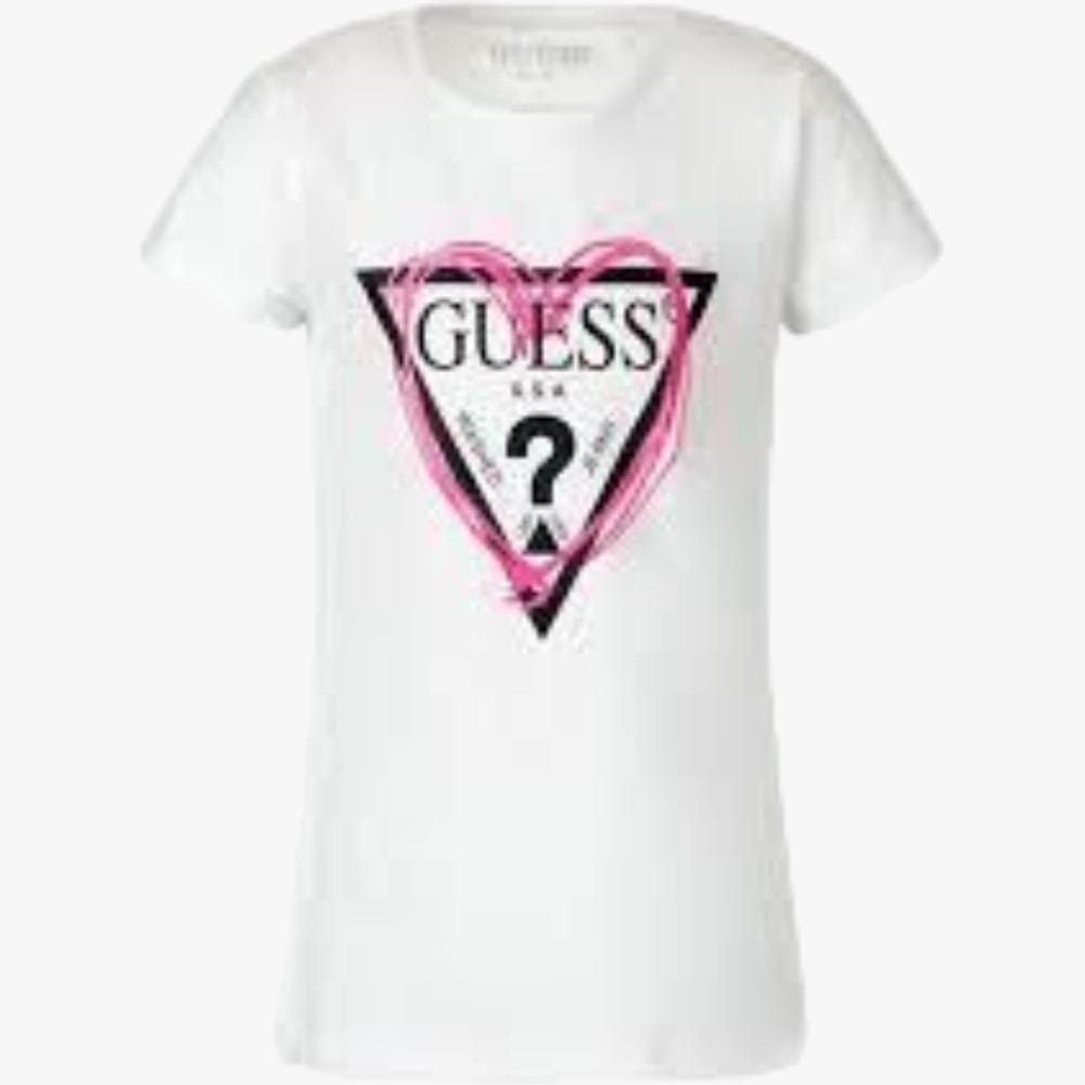 Guess Girls Tri Short Sleeve Tee True White | Guess