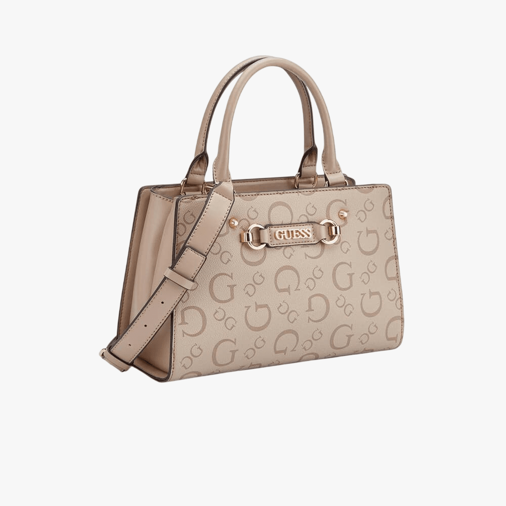 Guess Lacy Satchel Handbag Taupe | Guess