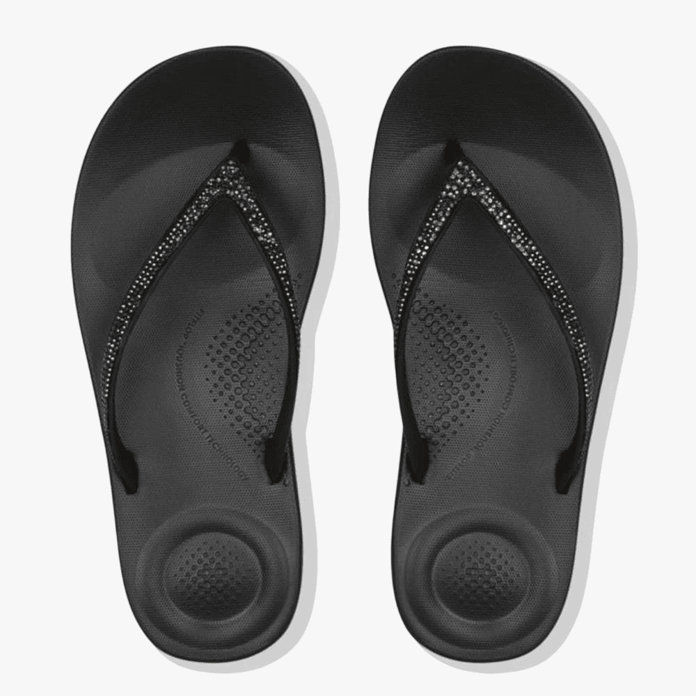 Fit Flop I Qushion Sparkle Sandal Black | Fit Flop