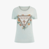 Guess Womens Flower Logo Short Sleeve Tee Light Blue | Guess