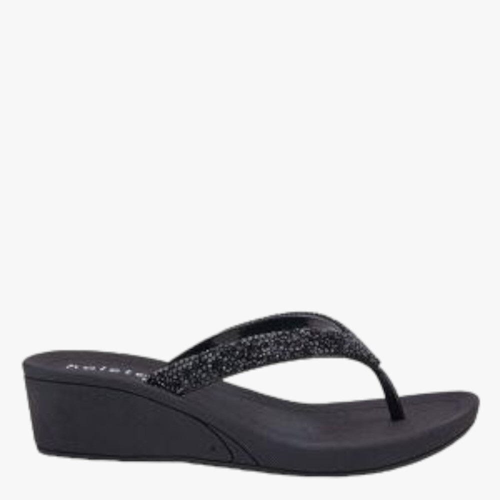 Holster Womens Alora Wedge Sandal Black | Holster