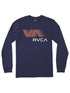 Rvca Mens Va Blur Long Sleeve Tee Navy | Rvca