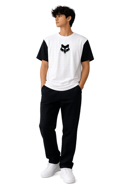Fox Mens Race Number Short Sleeve Tee White Black | Fox
