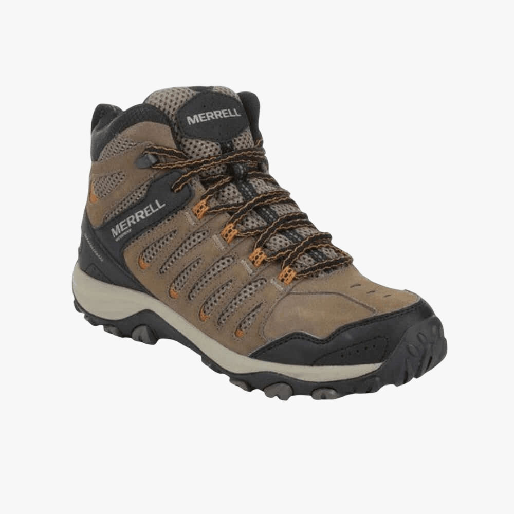 Merrell Mens Crosslander 3 Mid Wp Boot Boulder Brindle Merrell
