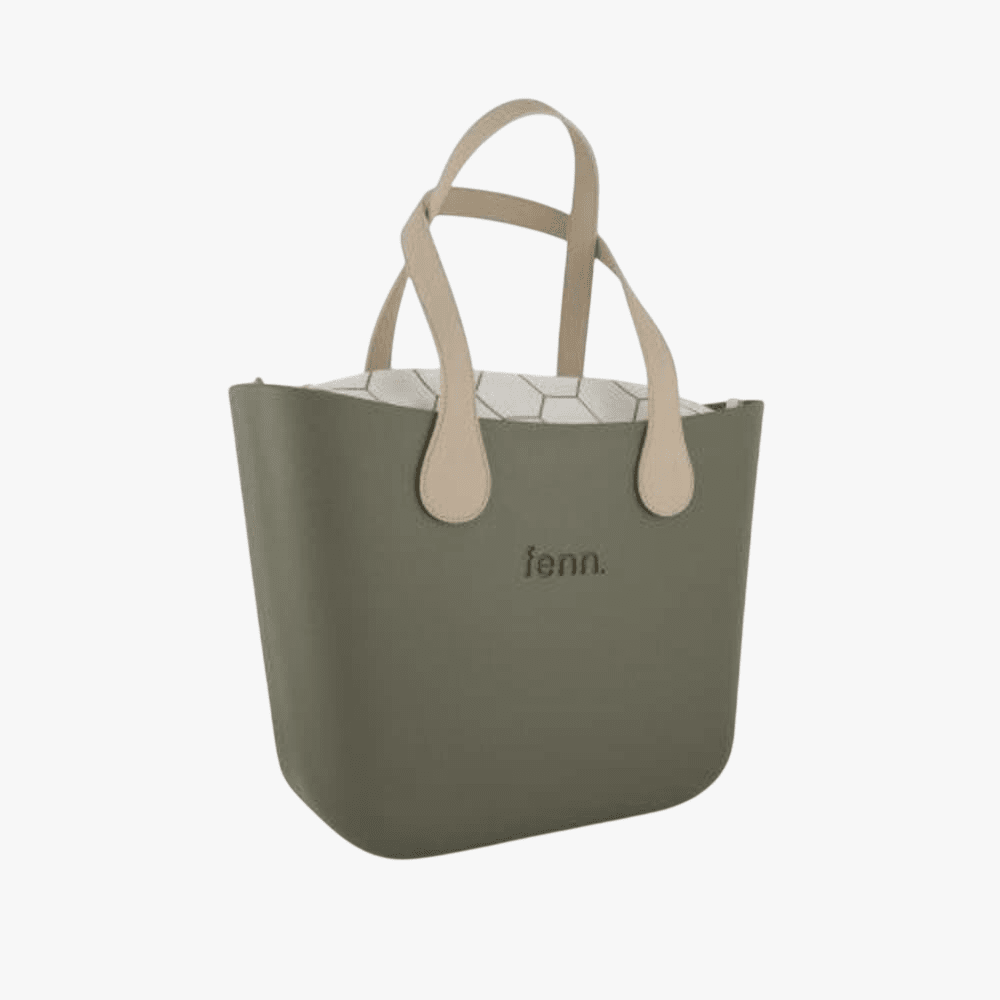 Fenn Original Watercress Handbag P116 Inner Gold Zip Light Stone Handle | Fenn