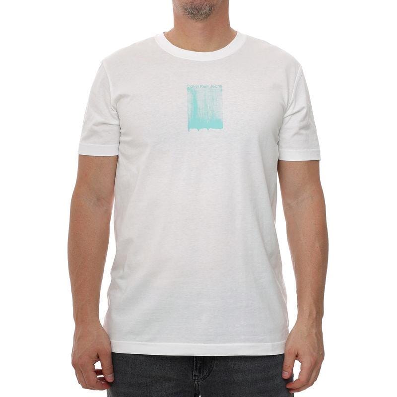 Calvin Klein Mens Brush Stroke Logo Tee White | Calvin Klein