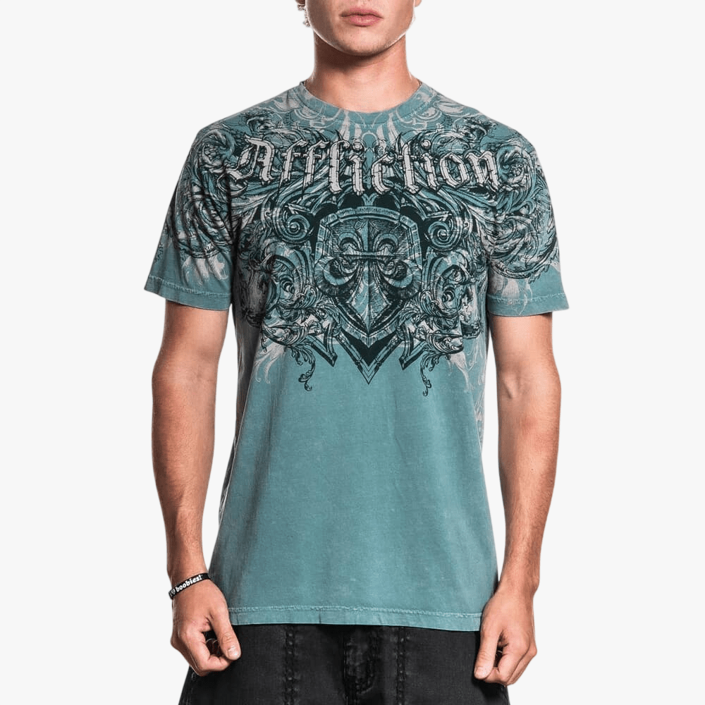 Affliction Mens Residual Chaos Tee Green Lava Wash | Affliction