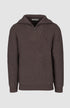 Pringle Mens Kyle 1/4 Zip Ribbed Knit Sweater Brown | Pringle