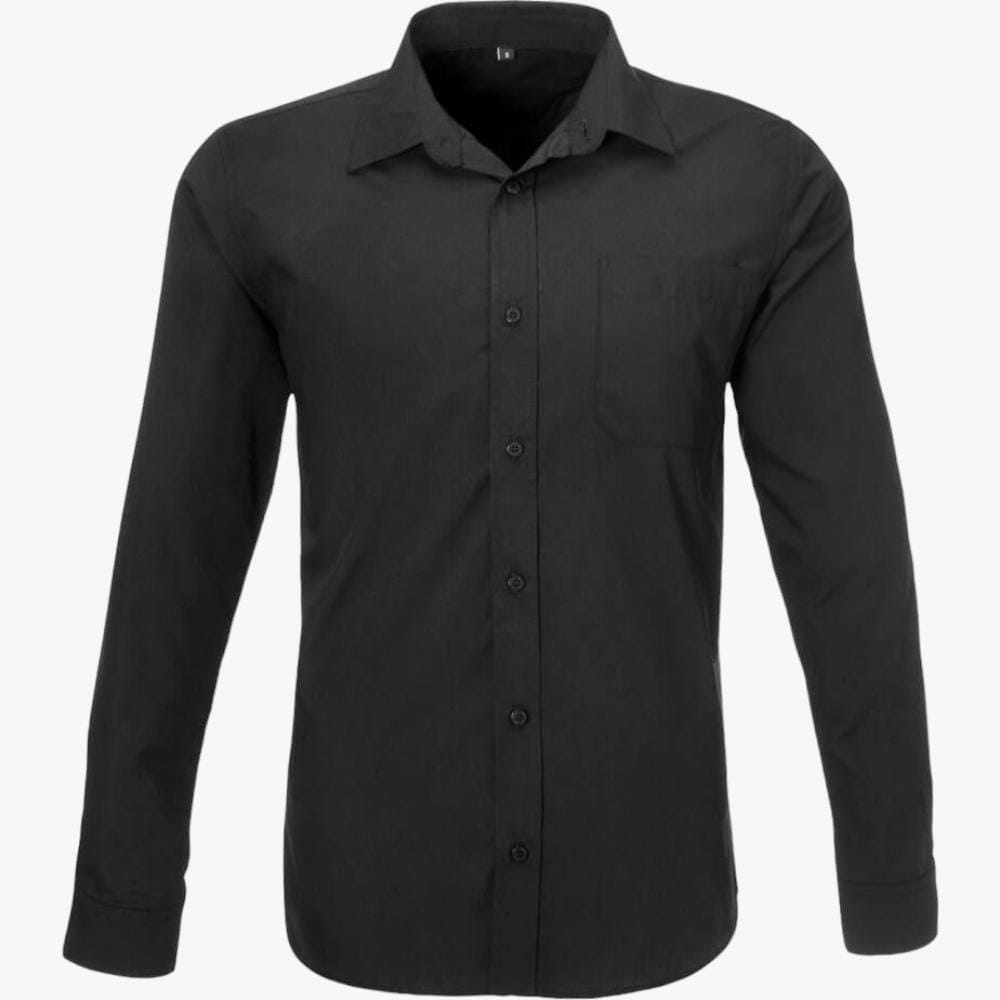 Petrocelli Mens Molini Long Sleeve Shirt Black Petrocelli