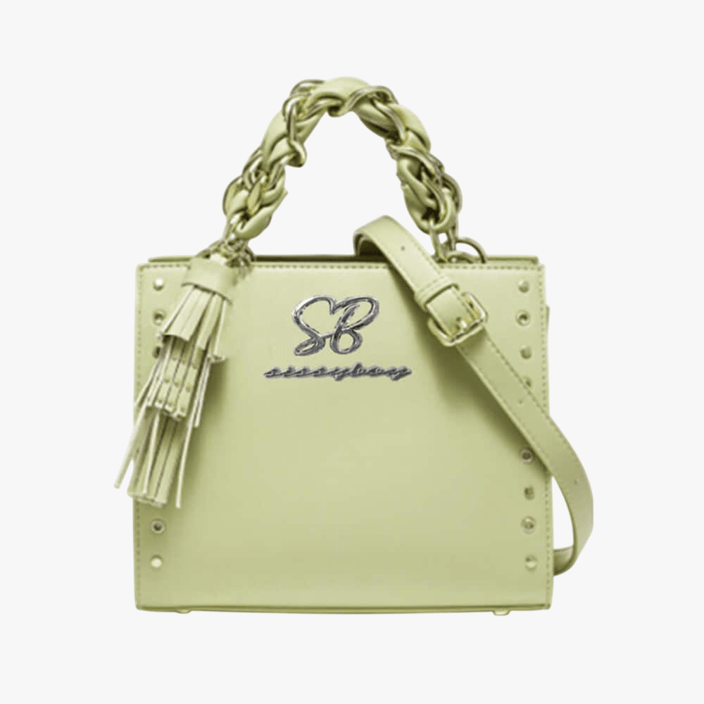 Sissy Boy Small Tote With Chain Detail Pale Green | Sissy Boy