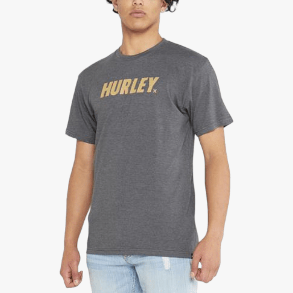 Hurley Mens Fastlane Classic Short Sleeve Tee Heather Black Sand | Hurley