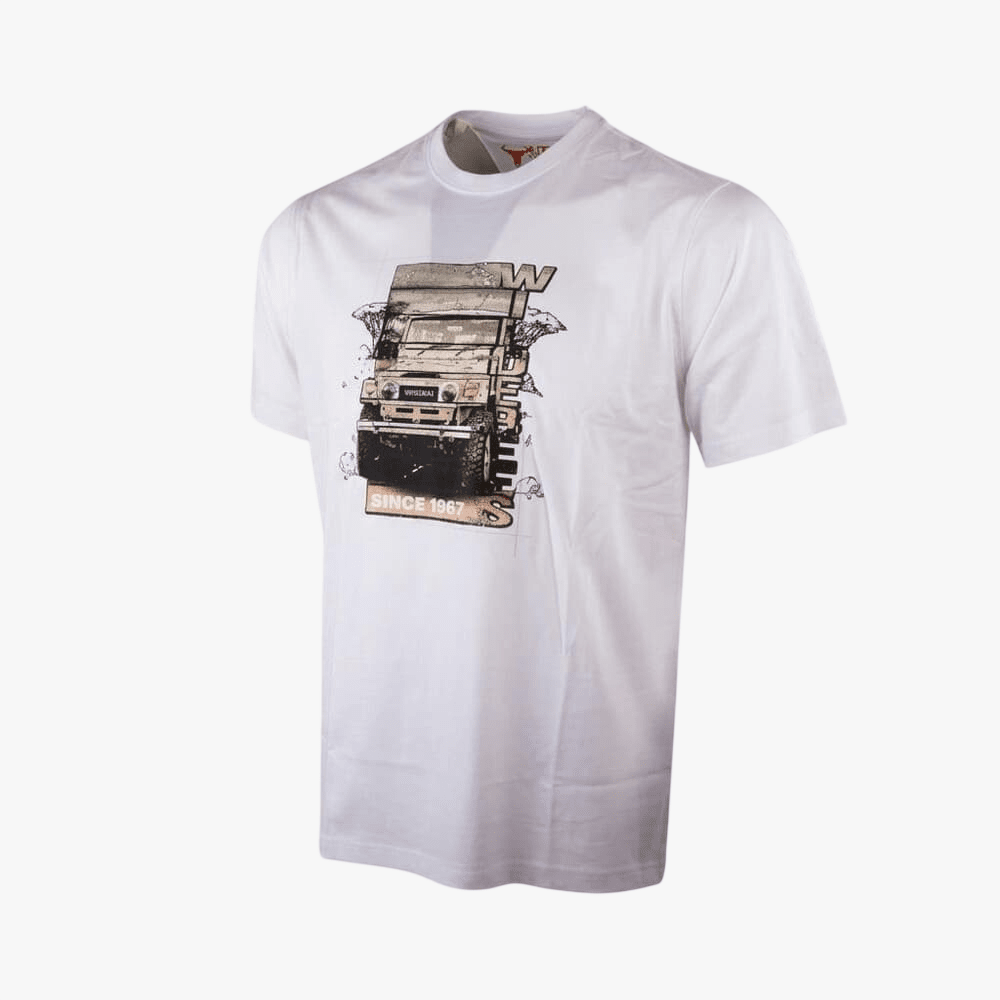 Wildebees Mens Safari Trail Postcard Tee White | Wildebees
