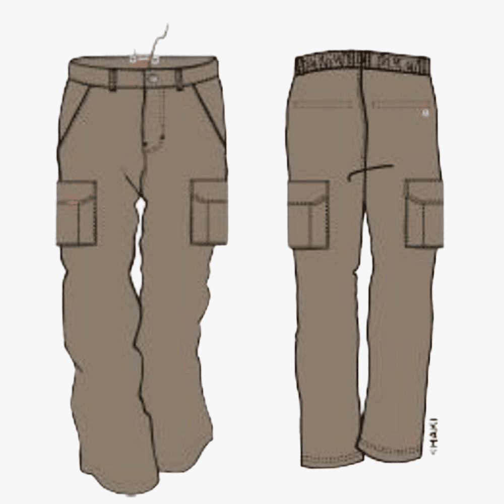 Kakiebos Mens Half Elasticated Cargo Pants Khaki | Kakiebos