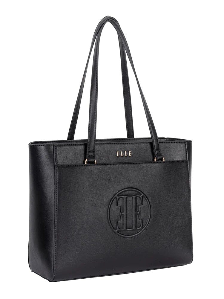 Elle Embossed Tote Handbag Black | Elle