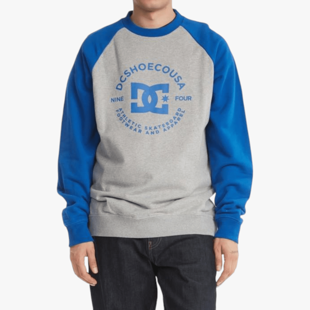 Dc Mens Star Pilot Raglan Sweater Grey Blue | Dc