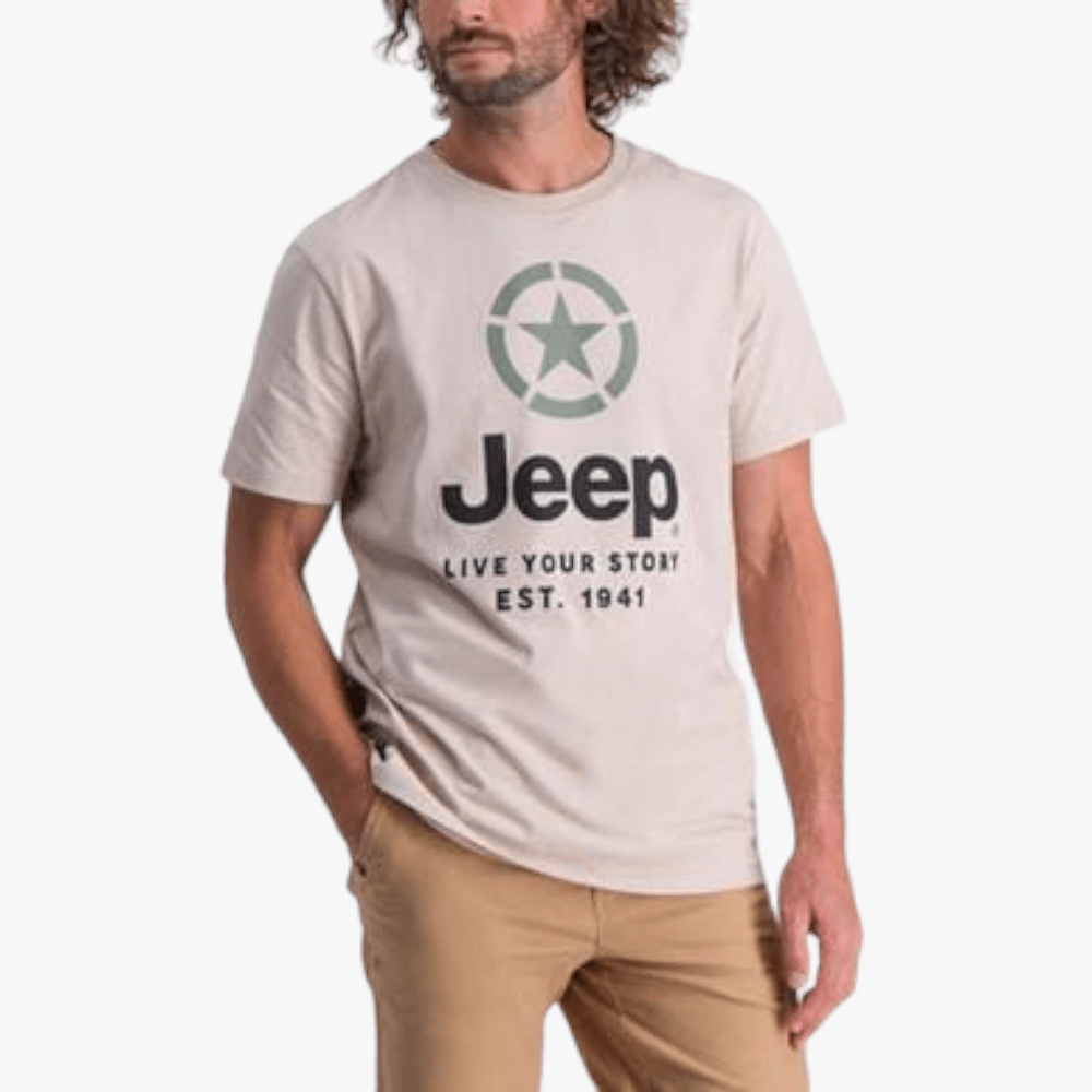 Jeep Mens Logo Icon Short Sleeve Tee Stone | Jeep