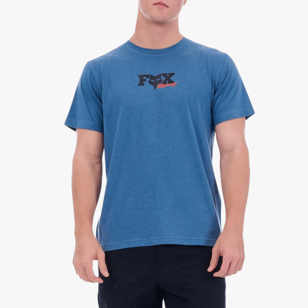 Fox Mens Checkered Short Sleeve Tee Indigo Heather | Fox