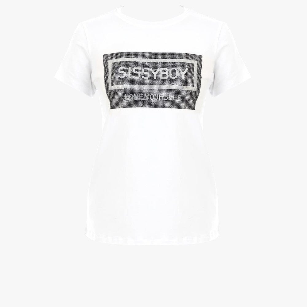 Sissy Boy Womens Regular Fit Short Sleeve Top Blinbg Logo White | Sissy Boy