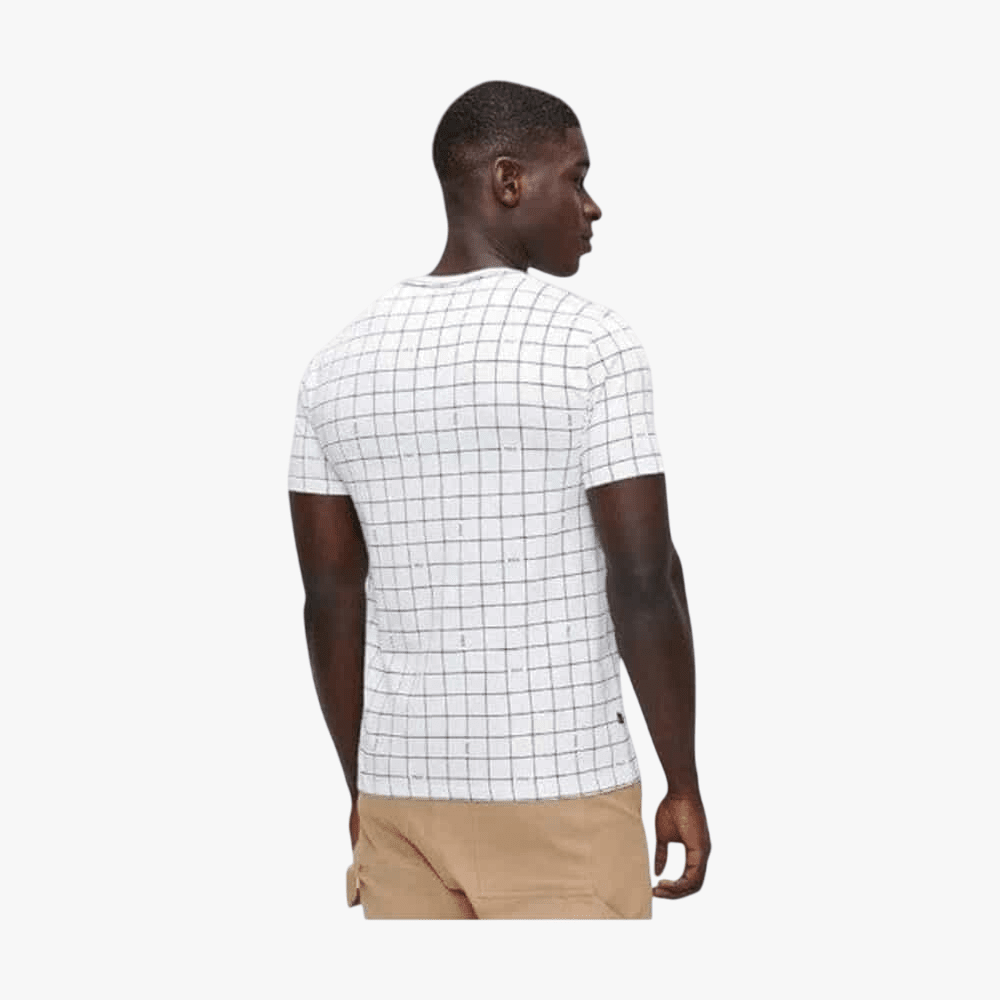 Polo Mens Printed Grid Short Sleeve Tee White | Polo