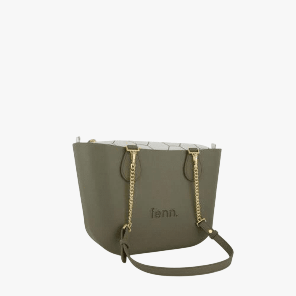 Fenn Petite Watercress Handbag P1163 Inner Gold Zip Gold Chain Handle | Fenn