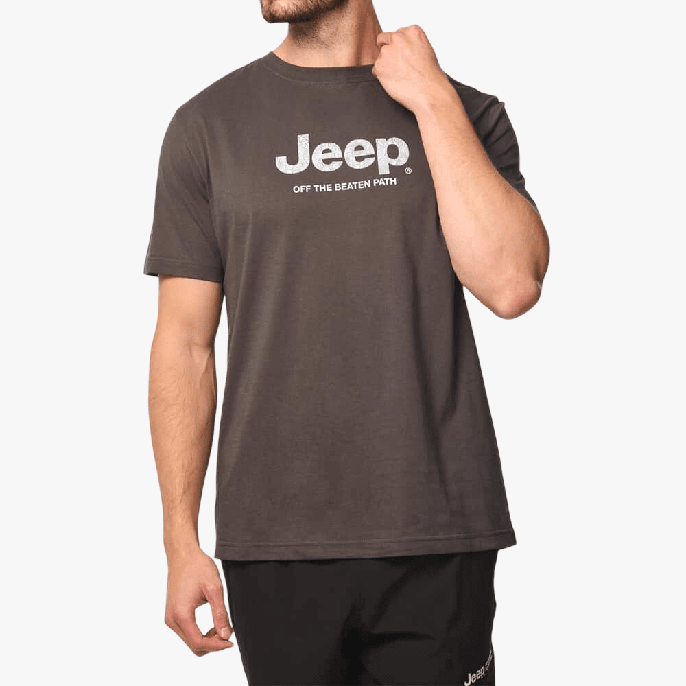 Jeep Mens Core Logo Short Sleeve Tee Grey | Jeep