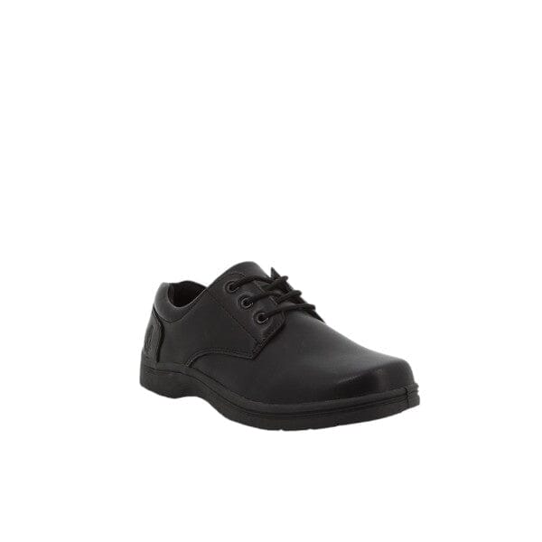 Hush Puppies Youth School Loxie Lace Up Black Action Leather Shoe | Hush Puppies