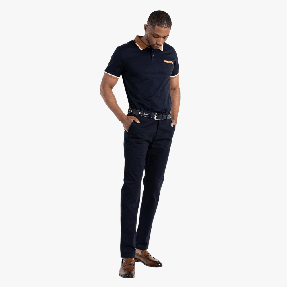 Pringle Mens Tailored Slim Fit Chino Pants Navy | Pringle