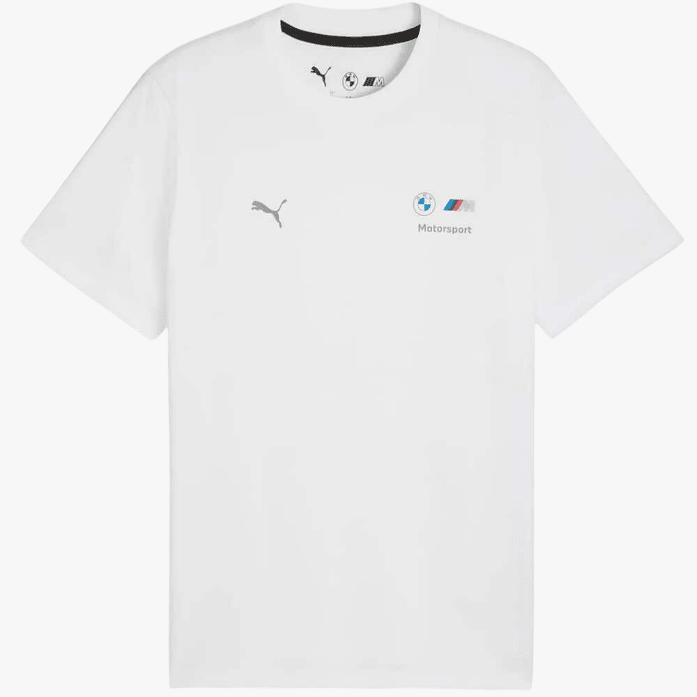Puma Mens Bmw Mms Ess Logo Short Sleeve Tee White | Puma