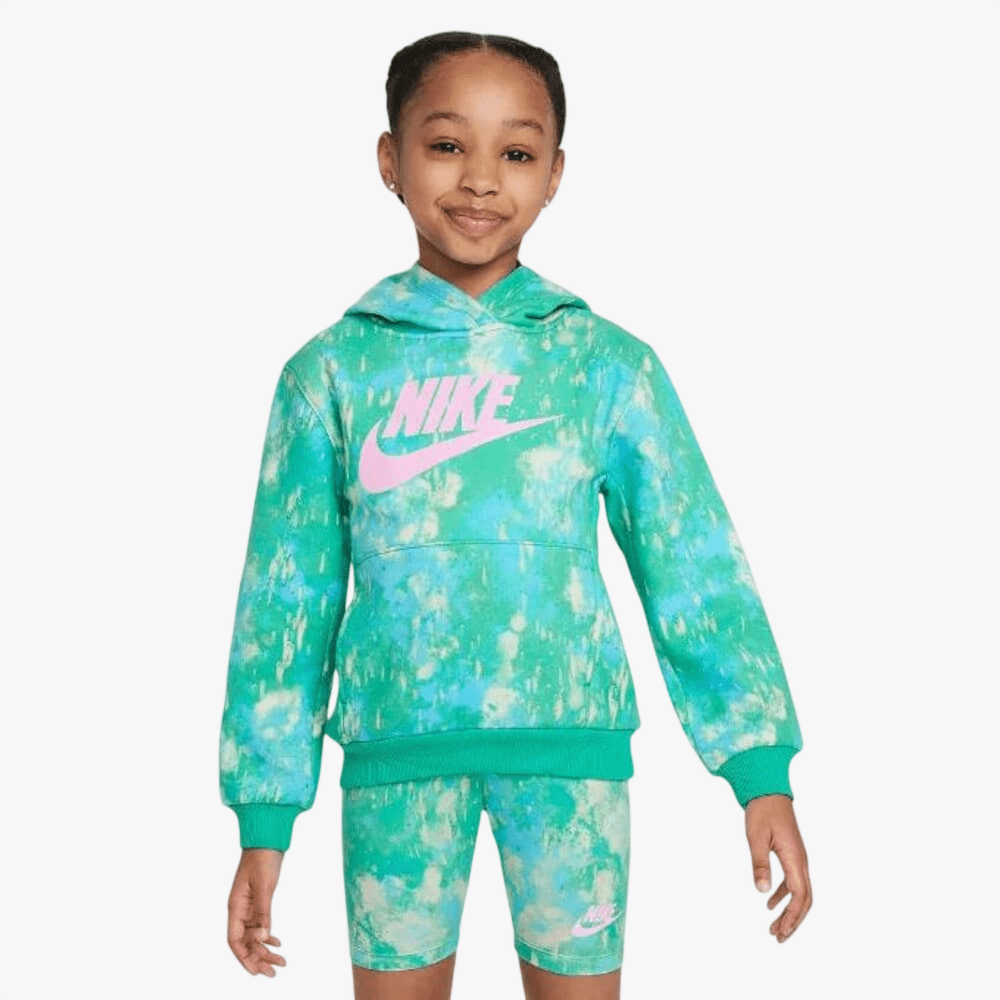 Nike Girls Printed Club Hoody Stadium Green | Nike