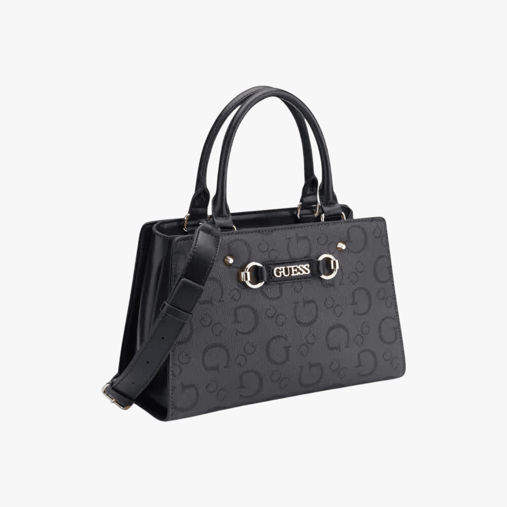 Guess Lacy Satchel Handbag Coal | Guess