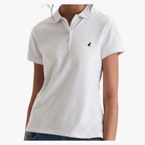 Polo Women Margot Small Pony Stretch Short Sleeve Golfer White | Polo