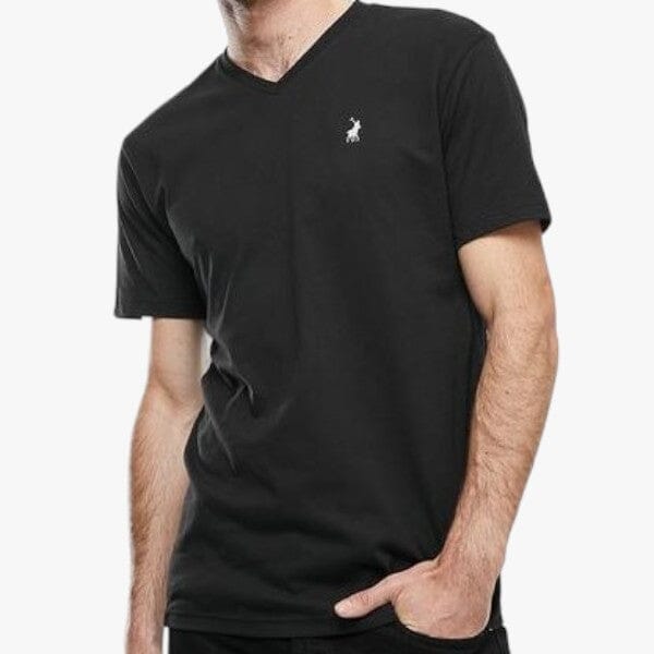 Polo Mens V-Neck Short Sleeve Tee Black | Polo