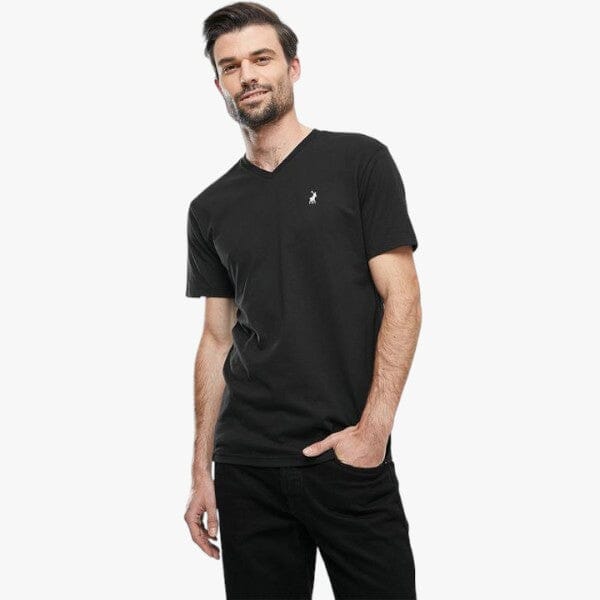 Polo Mens V-Neck Short Sleeve Tee Black | Polo